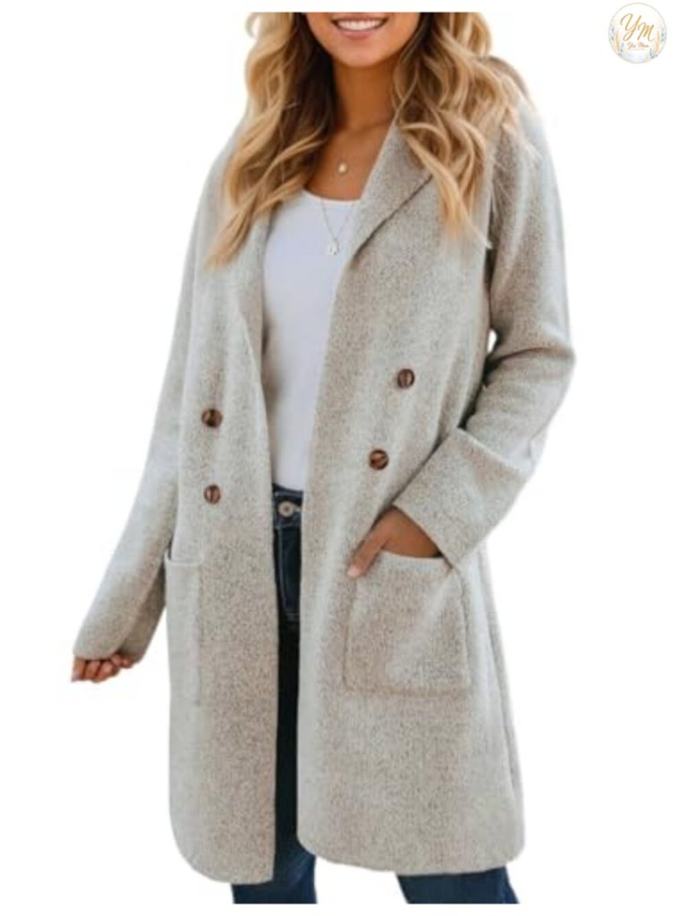 Women's Long Cardigan Sweater Open Front Coatigan with Pockets